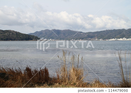 日本三大風景之一的京都天橋立的春天景色 114479098