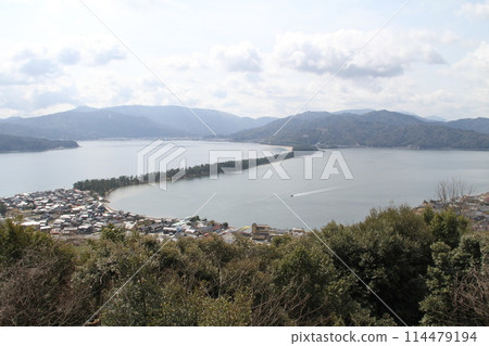 Spring scenery of Amanohashidate, Kyoto, one of the Three Most Scenic Spots of Japan 114479194