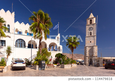 Clock Tower in Symi Island, Greece Clock Tower in Symi Island, Greece 114479818
