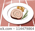 Porchetta (roasted pork) and potatoes 114479864