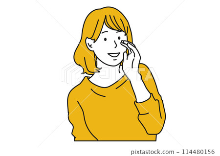 Illustration of a woman secretly telling something 114480156