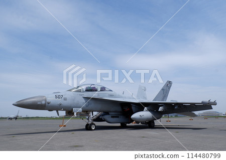 EA18G Growler electronic warfare aircraft on display at Atsugi Air Base 114480799