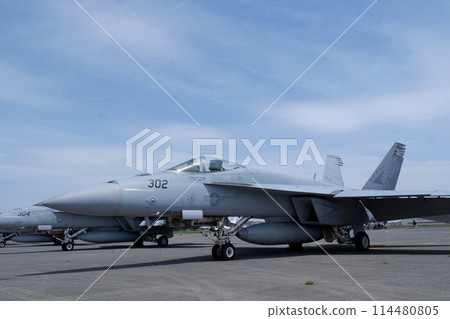 FA18E Super Hornet carrier-based fighter on display at Atsugi Air Base 114480805