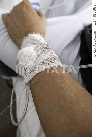 Detail of intravenous medication in a hospital Detail of intravenous medication in a hospital 114480968
