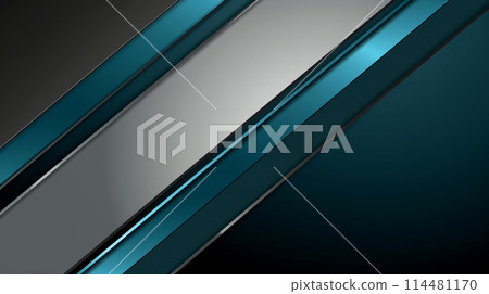 Modern dark blue overlapping dimension line bar design background, Generative AI 114481170