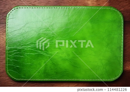 Close-up green metallic object, abstract texture background, Generative AI 114481226