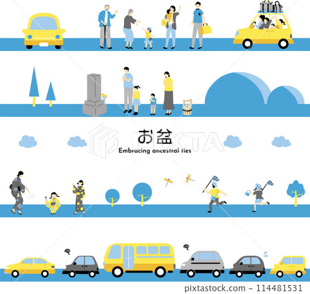 Obon seamless illustration collection 114481531