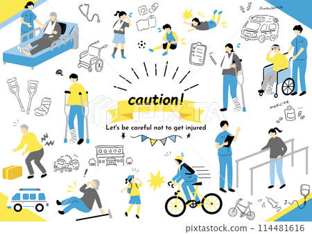Injured person illustration collection 114481616