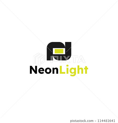 Modern Letter N with LED neon light style logo vector design Modern Letter N with LED neon light style logo vector design 114481641