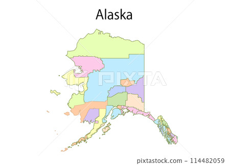 Alaska USA map colorful icon 114482059