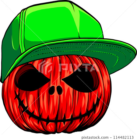 Halloween pumpkin icon. vector illustration on white background. digital hand draw Halloween pumpkin icon. vector illustration on white background. digital hand draw 114482113