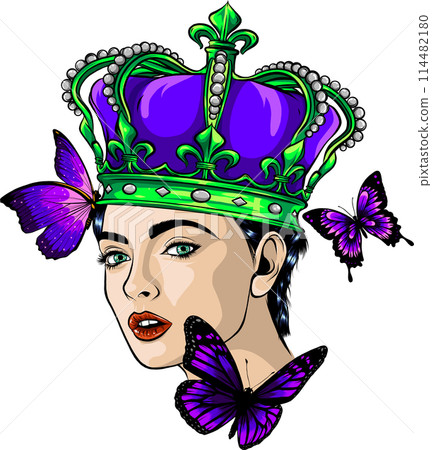 queen and roses. Symbol of a retro, queen, princess, lady. 114482180