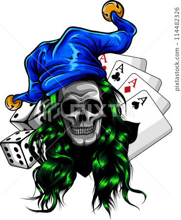 skull head vector illustration on white background 114482326