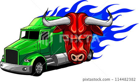 Semi truck silhouette vector images isolated on white background 114482382