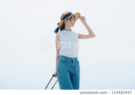 Cute woman traveling Cute woman traveling 114482447