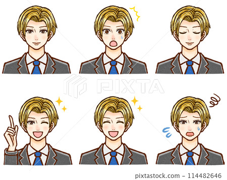 身穿西裝的成年男性上班族插畫素材集 4 身穿西裝的成年男性上班族插畫素材集 4 114482646