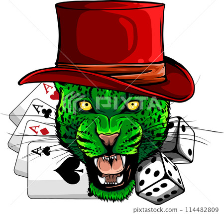vector illustration of portrait of panther boy with hat on white background vector illustration of portrait of panther boy with hat on white background 114482809