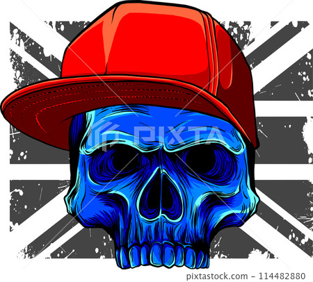 vector illustration of UK flag with skull on white background vector illustration of UK flag with skull on white background 114482880