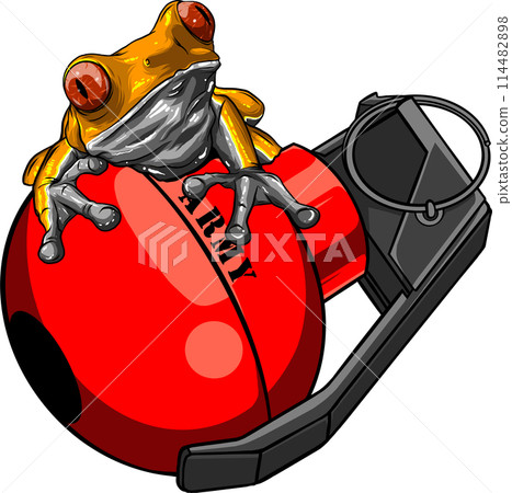 Cartoon bomb ready to explode. vector illustration on white background Cartoon bomb ready to explode. vector illustration on white background 114482898