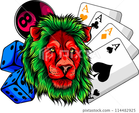 Lion Bet casino logo tamplate vector illustration on white background 114482925
