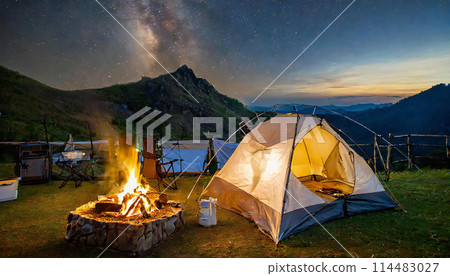 Camping tent image material 114483027