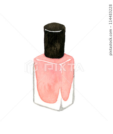 粉紅指甲油手繪水彩插畫素材 114483228