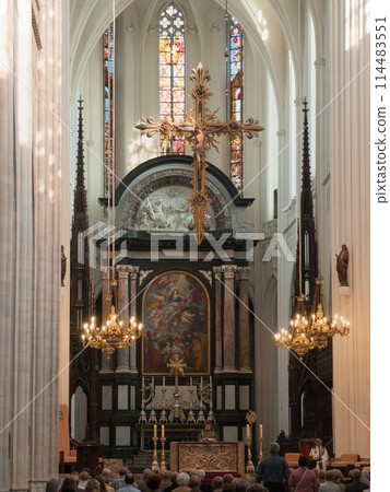 Interior of the Cathedral of Our Lady in Antwerp Interior of the Cathedral of Our Lady in Antwerp 114483551