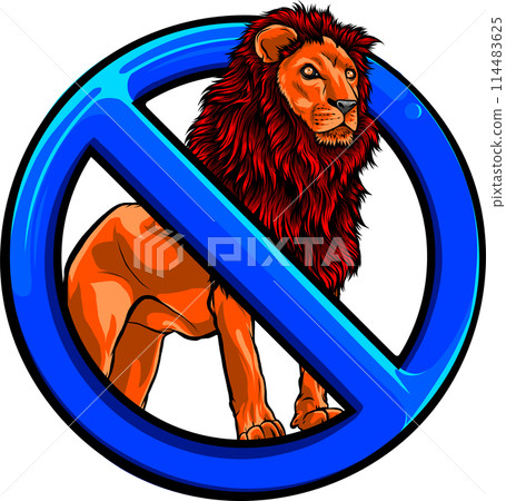 vector illustration of lion on white background vector illustration of lion on white background 114483625