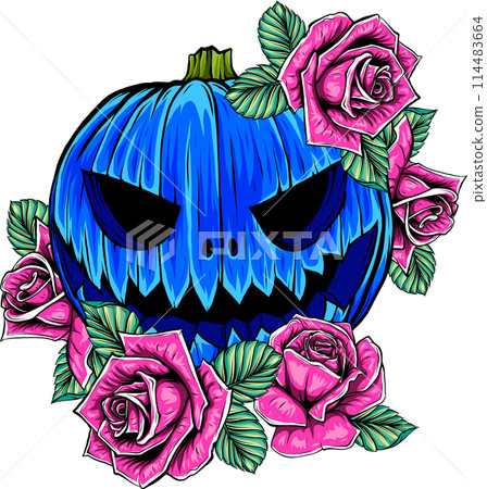 Pumpkin on white background. vector illustration design 114483664