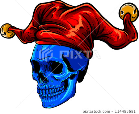 Skull fire vector illustration on white background Skull fire vector illustration on white background 114483681