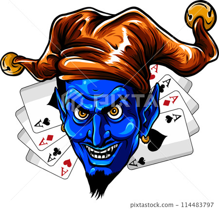 clown head vector illustration on white background clown head vector illustration on white background 114483797