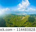 aerial view of the mountains and the sky 114483828