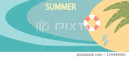 Abstract summer background. Patterns in flat style for posters, covers, flyers, banners. Abstract summer background. Patterns in flat style for posters, covers, flyers, banners. 114484061