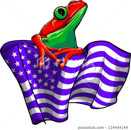 vector illustration of Cute frog cartoon on white background vector illustration of Cute frog cartoon on white background 114484149