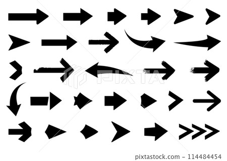 Black vector arrows icons set 114484454