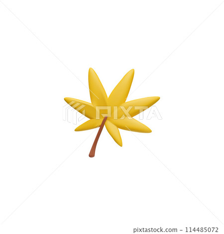 3D vector icon of a Japanese maple leaf in orange tones on a white background 3D vector icon of a Japanese maple leaf in orange tones on a white background 114485072