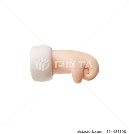 Vector 3D clenched fist representing force and solidarity on a white background Vector 3D clenched fist representing force and solidarity on a white background 114485108