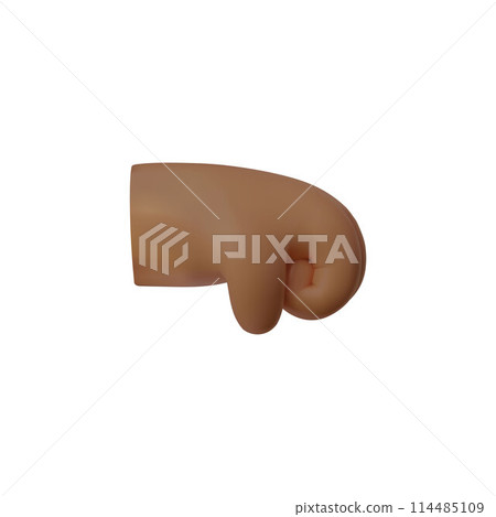 Vector illustration with a clenched fist in 3D, conveying strengt on a white background 114485109