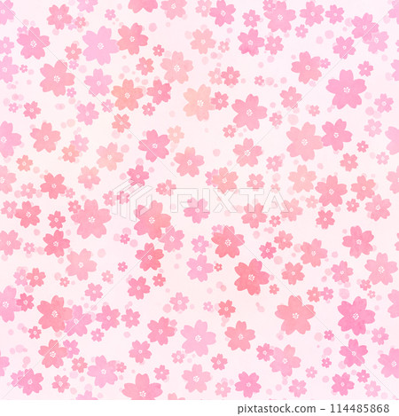 Watercolor touch cherry blossom background material 114485868
