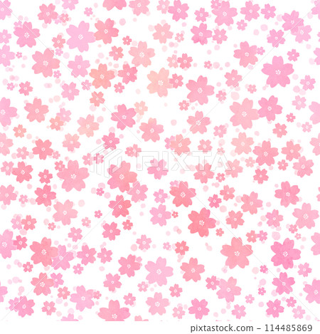 Watercolor touch cherry blossom background material 114485869