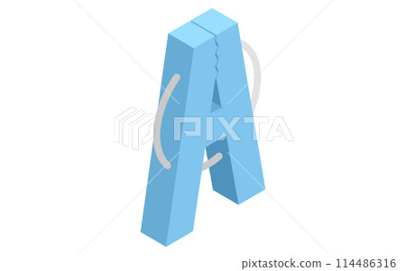 Laundry supplies clothespins, isometric illustration Laundry supplies clothespins, isometric illustration 114486316