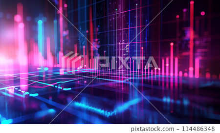 3D graph background image of numerical data and investment 3d image of stock data graph 114486348