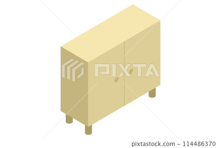 Interior: cabinet with legs, isometric illustration 114486370