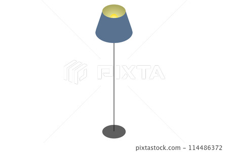 Interior: floor lamp, isometric illustration Interior: floor lamp, isometric illustration 114486372
