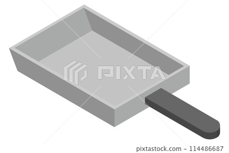 炊具:煎蛋鍋,等軸圖 炊具:煎蛋鍋,等軸圖 114486687