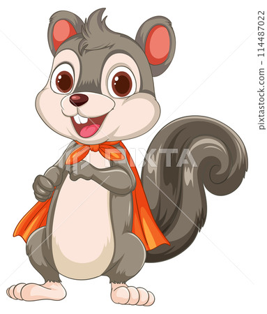 Cheerful Squirrel in a Heroic Pose Cheerful Squirrel in a Heroic Pose 114487022