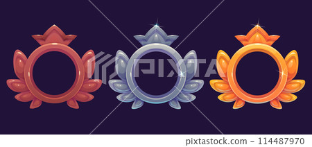 Game rank frames set isolated on background - Stock Illustration ...