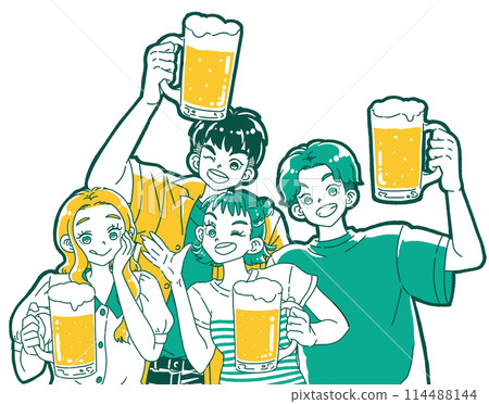 人們用啤酒敬酒 114488144