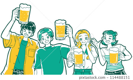 人們用啤酒敬酒 114488151