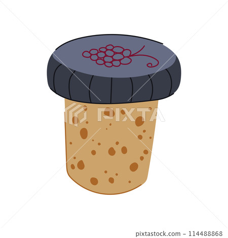 vine wine cork bottle cartoon vector illustration 114488868